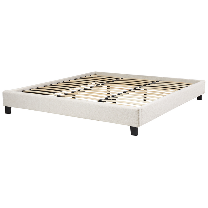 Beliani-ROANNE-Tweepersoonsbed-Lichtbeige-180 x 200 cm-Bouclé