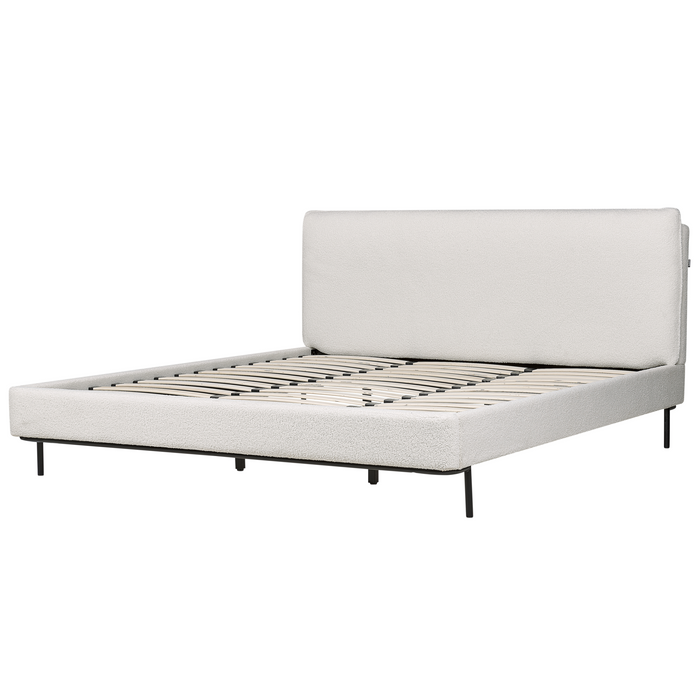 Beliani-CORIO-Tweepersoonsbed-Gebroken wit-180 x 200 cm-Bouclé