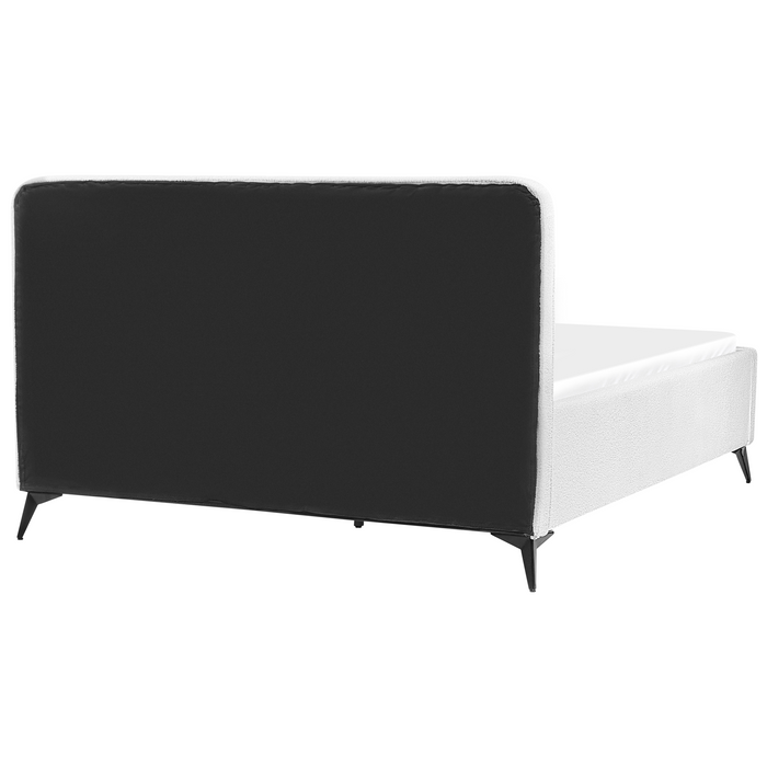 Beliani - VALOGNES - Bed - Gebroken wit - 160 x 200 cm - Bouclé