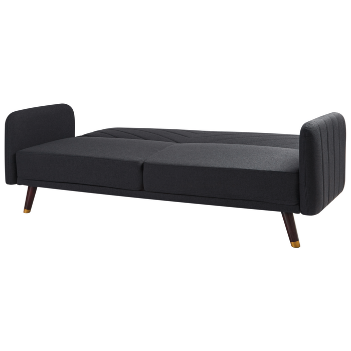 Beliani - SENJA - Slaapbank 3-zits - Zwart - Kunstlinnen