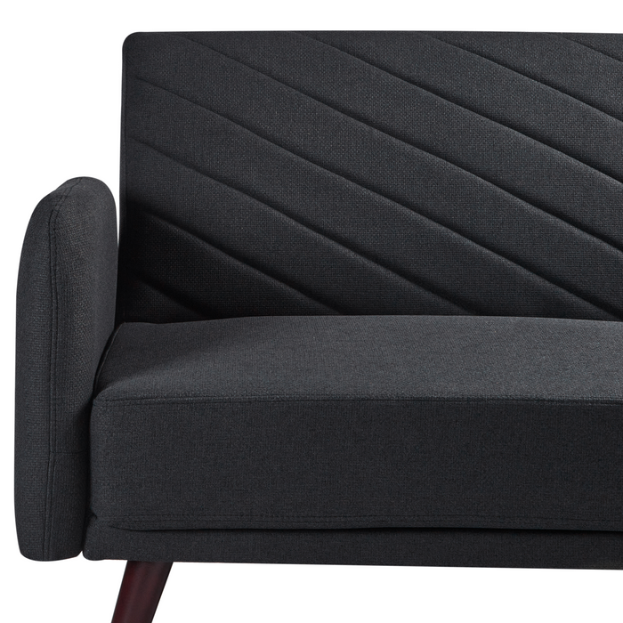 Beliani - SENJA - Slaapbank 3-zits - Zwart - Kunstlinnen