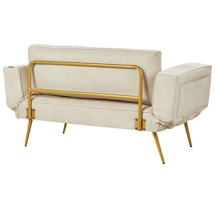 Beliani - SAARELA - Slaapbank - Beige - Polyester