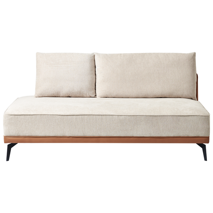 Beliani-MYKEN-Hoekbank-Lichtbeige-Linkszijdig-Polyester|Kunstleer