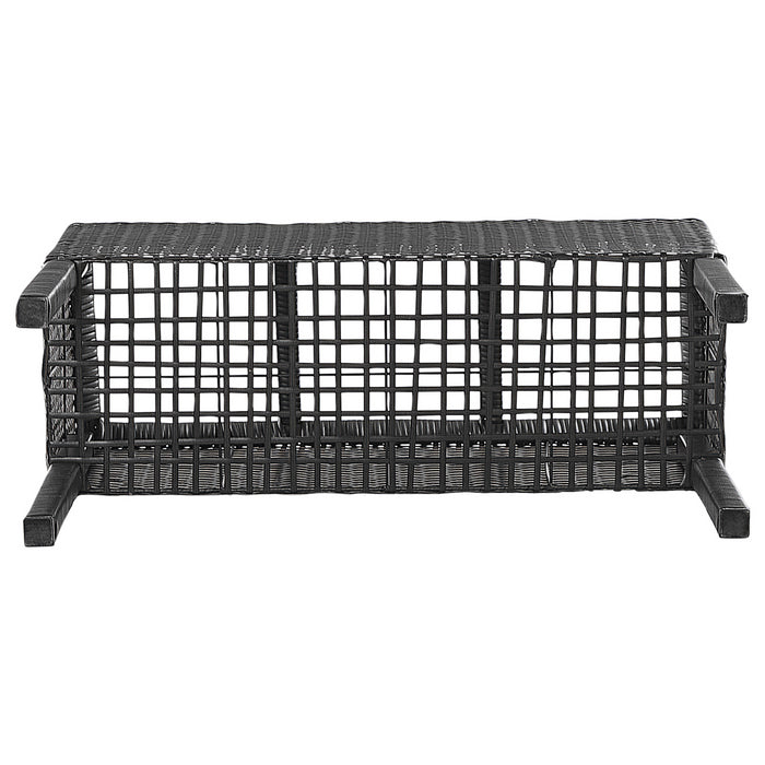 Beliani - CARAGANA - Hoge plantenbak - Zwart - PE rotan