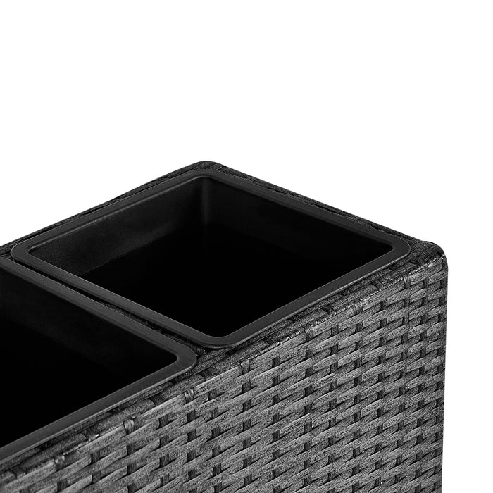 Beliani - CARAGANA - Hoge plantenbak - Zwart - PE rotan