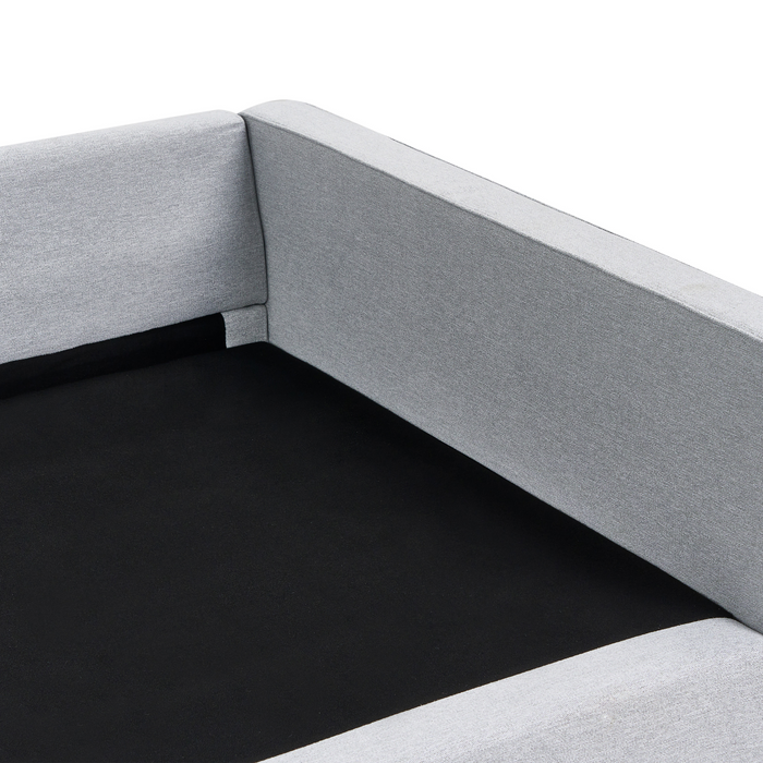 Beliani - VINSTRA - Driezitsbank - Grijs - Polyester