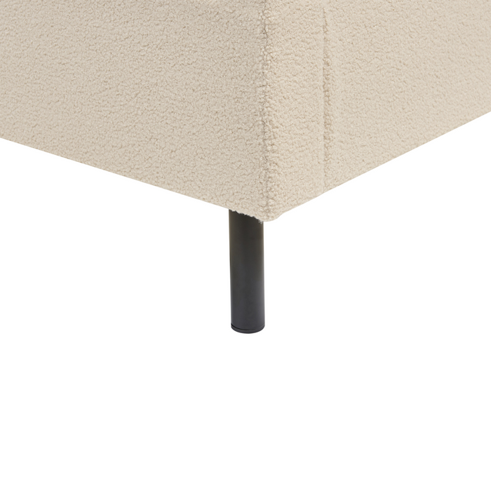 Beliani-VILETTE -Tweepersoonsbed-Lichtbeige-140 x 200 cm-Bouclé