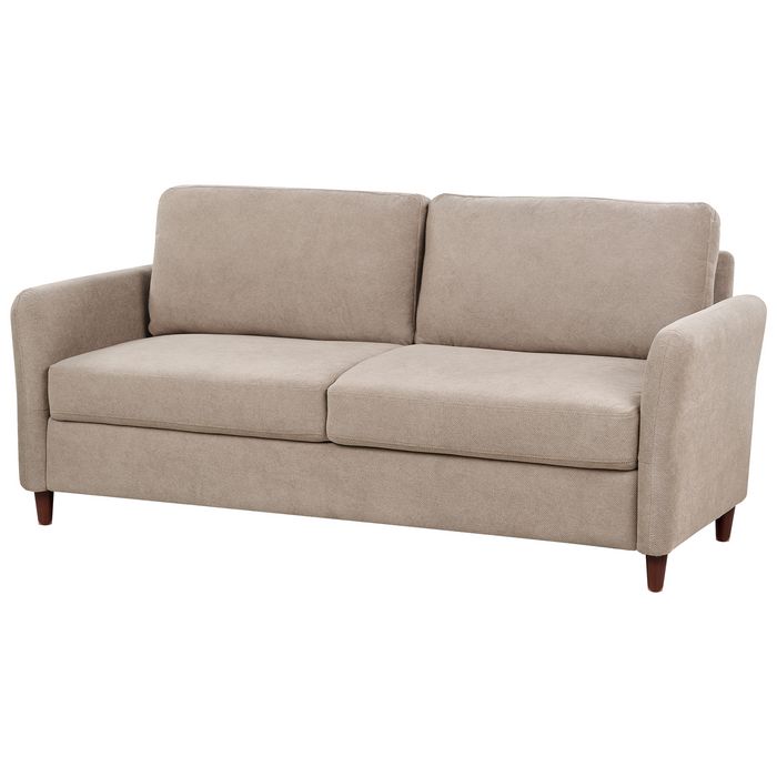 Beliani - MARE - Driezitsbank met opbergruimte - Taupe - Corduroy