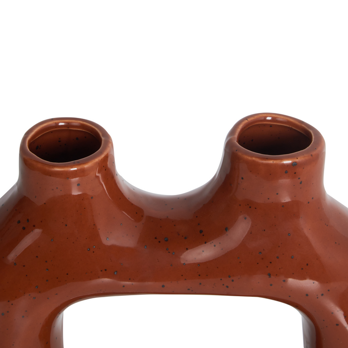 Beliani - MULLET - Bloemenvaas - Bruin - 28 cm - Steengoed