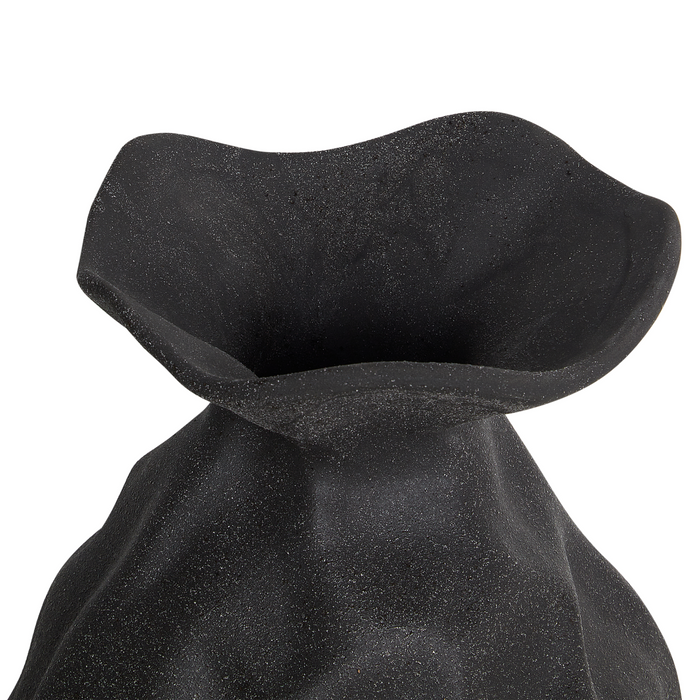 Beliani - COONTAIL - Bloemenvaas - Zwart - 31 cm - Steengoed