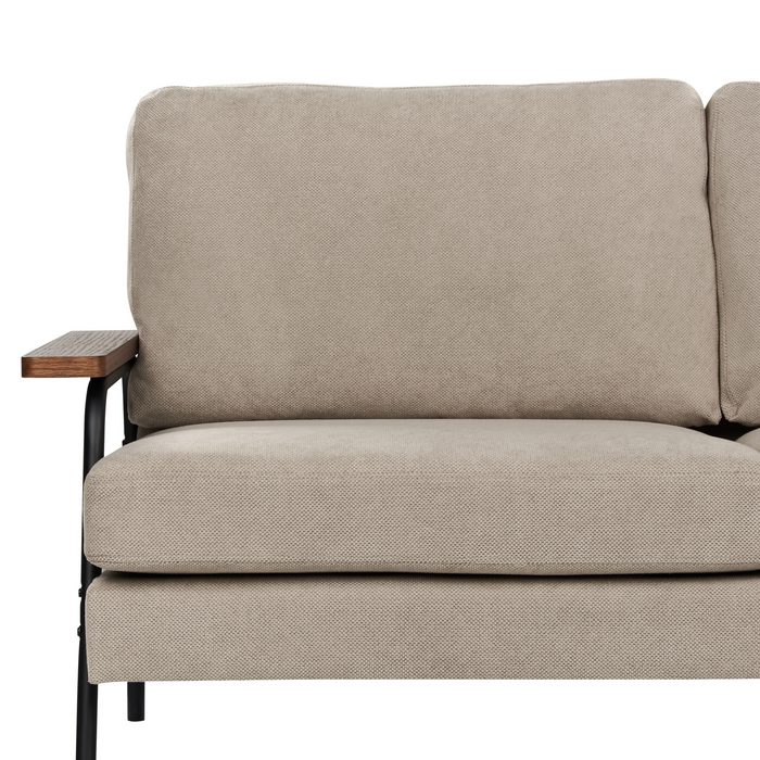 Beliani - AKRANES - Driezitsbank - Taupe - Stof