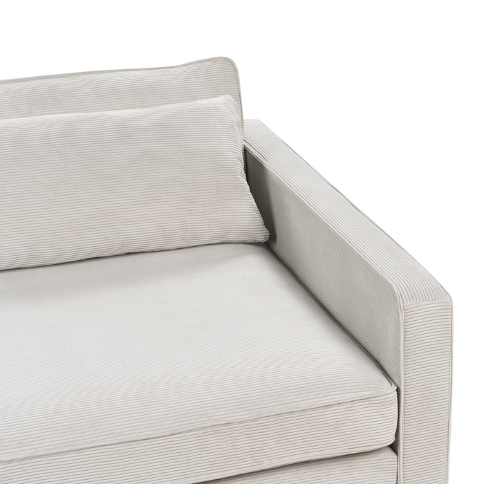 Beliani - VINSTRA - Driezitsbank - Lichtgrijs - Corduroy