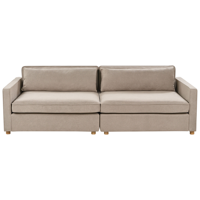 Beliani - VINSTRA - Driezitsbank - Taupe - Polyester