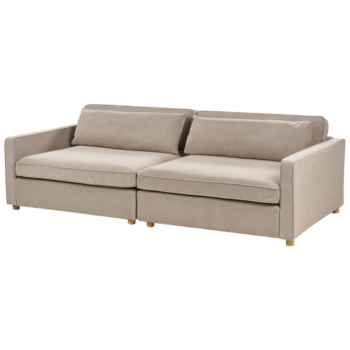 Beliani - VINSTRA - Driezitsbank - Taupe - Polyester