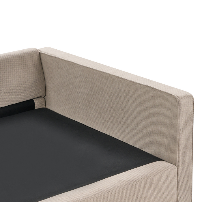 Beliani - VINSTRA - Driezitsbank - Taupe - Polyester