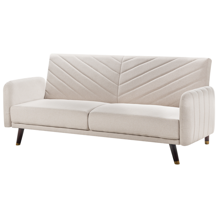 Beliani - SENJA - Slaapbank 3-zits - Lichtbeige - Kunstlinnen