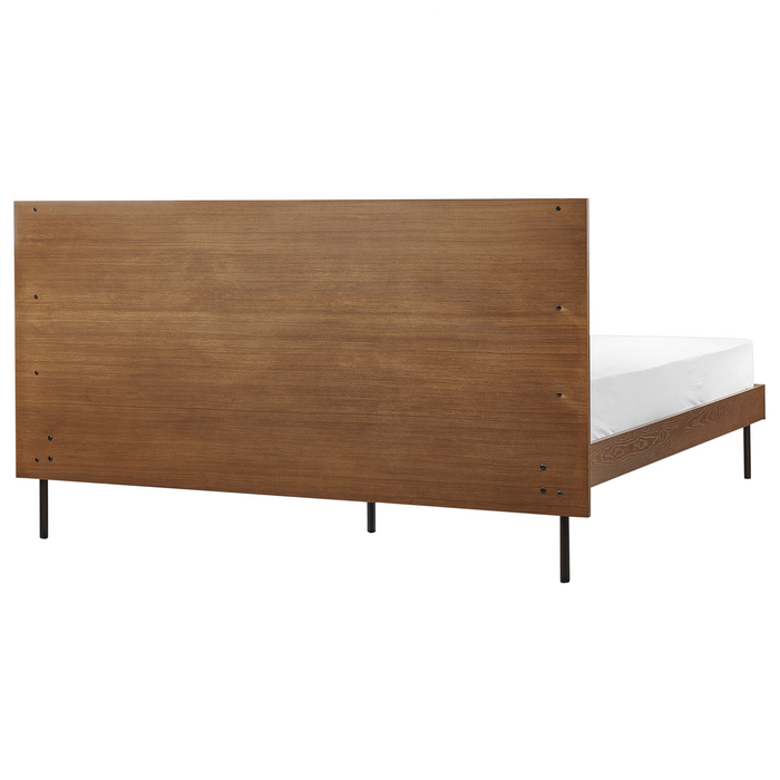 Beliani-LIBERMONT-Tweepersoonsbed-Donkerbruin-160 x 200 cm-MDF