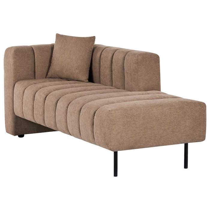 Beliani-LANNILS-Chaise longue-Lichtbruin-Linkszijdig-Polyester