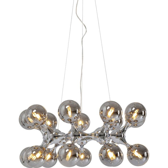 Kare Design Atomic Balls Hanglamp - Chroom|Zilver Glas