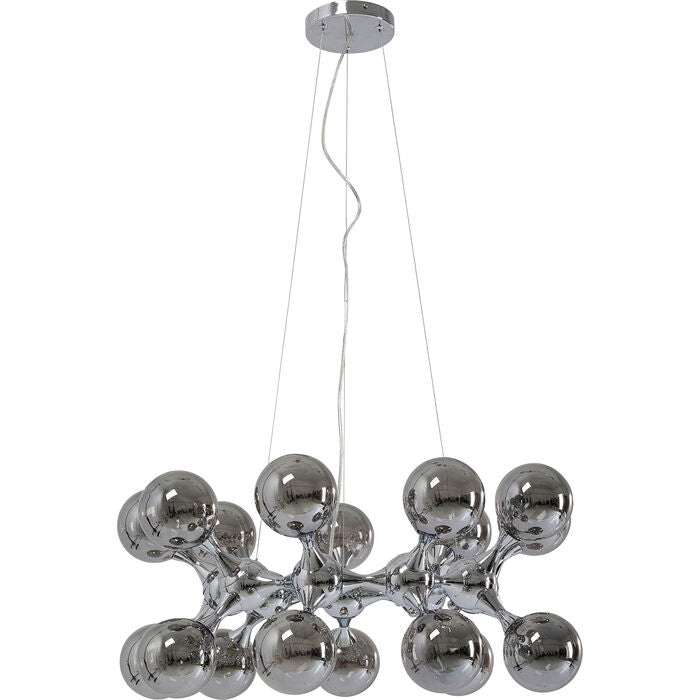Kare Design Atomic Balls Hanglamp - Chroom|Zilver Glas