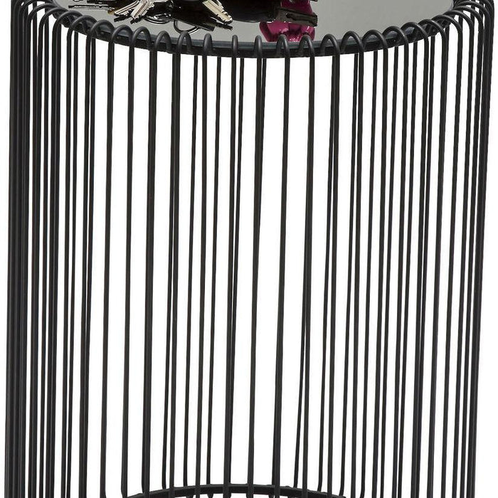 Kare Design Wire Bijzettafel Hoog - Set Van 2 - Zwart Met Glas