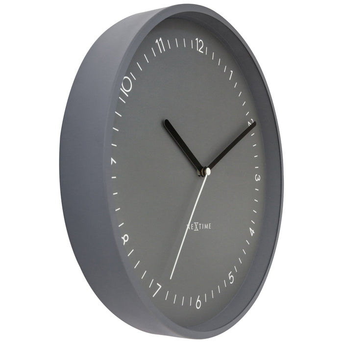 NeXtime - Wandklok 30cm-Stil-Grijs-Aluminium-NeXtime Berlin