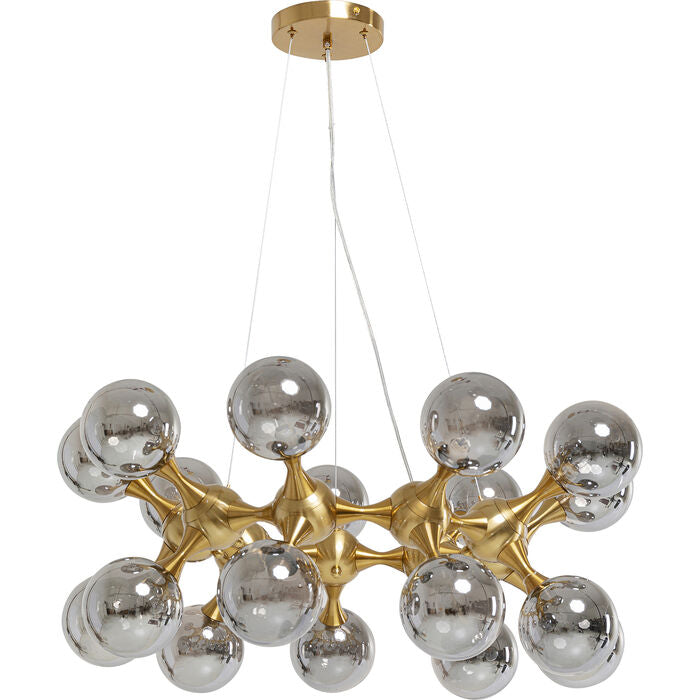 Kare Design Atomic Balls Hanglamp - Messing|Rookglas