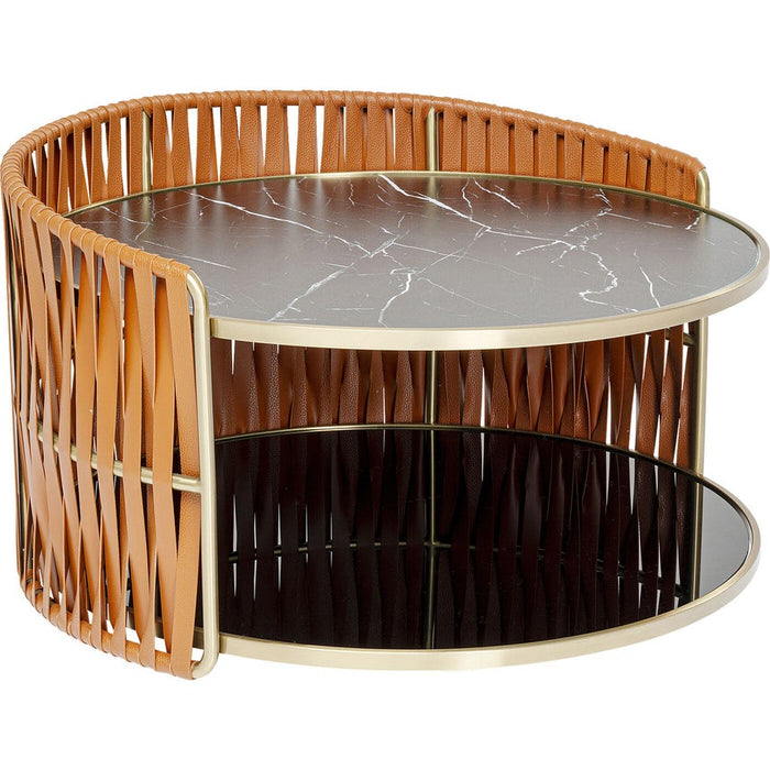 Kare Design Copper Salontafel - Marmerlook Glas