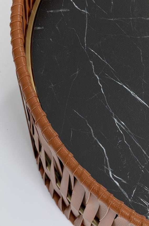 Kare Design Copper Salontafel - Marmerlook Glas