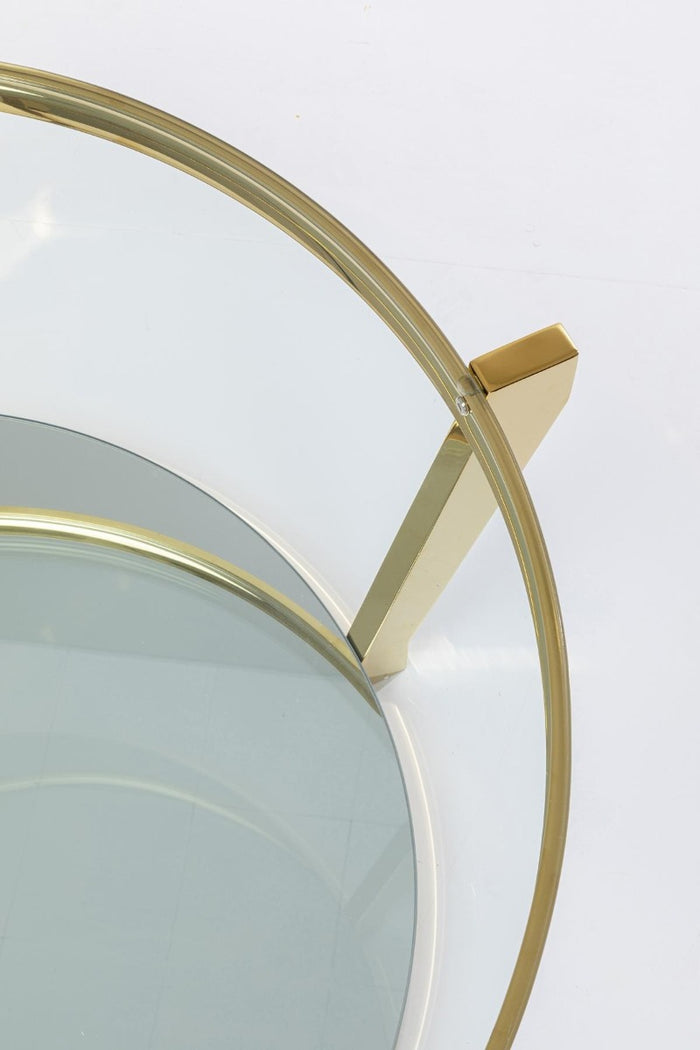 Kare Design Monocolo Ronde Salontafel 90 Cm - Glazen En Goudkleurig