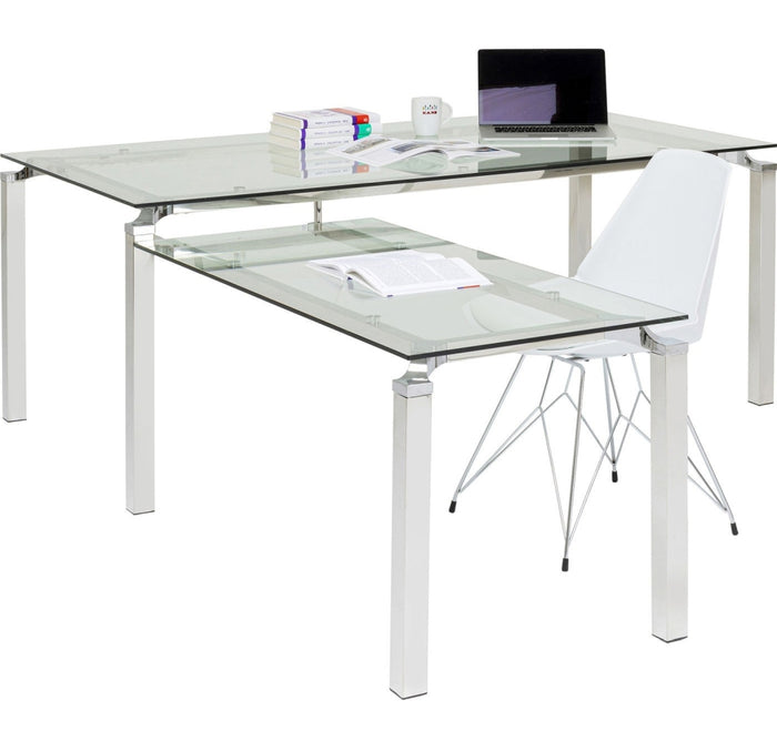 Kare Design Lorenco Hoekbureau - Glas En Chroom