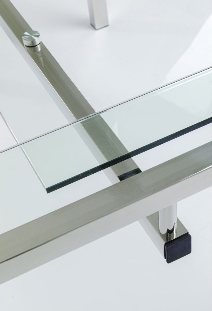 Kare Design Lorenco Hoekbureau - Glas En Chroom