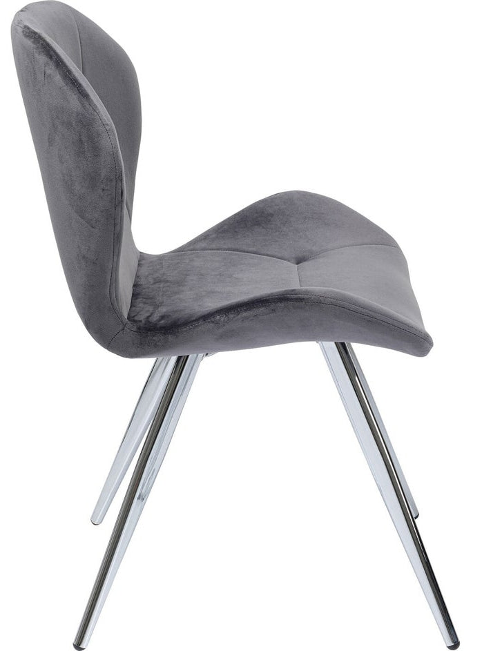 Kare Design Viva stoel - fluweel - grijs