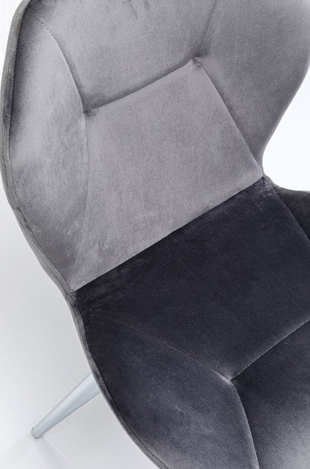 Kare Design Viva stoel - fluweel - grijs