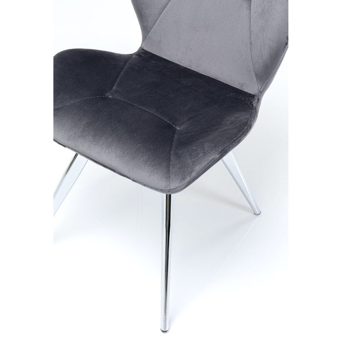 Kare Design Viva stoel - fluweel - grijs