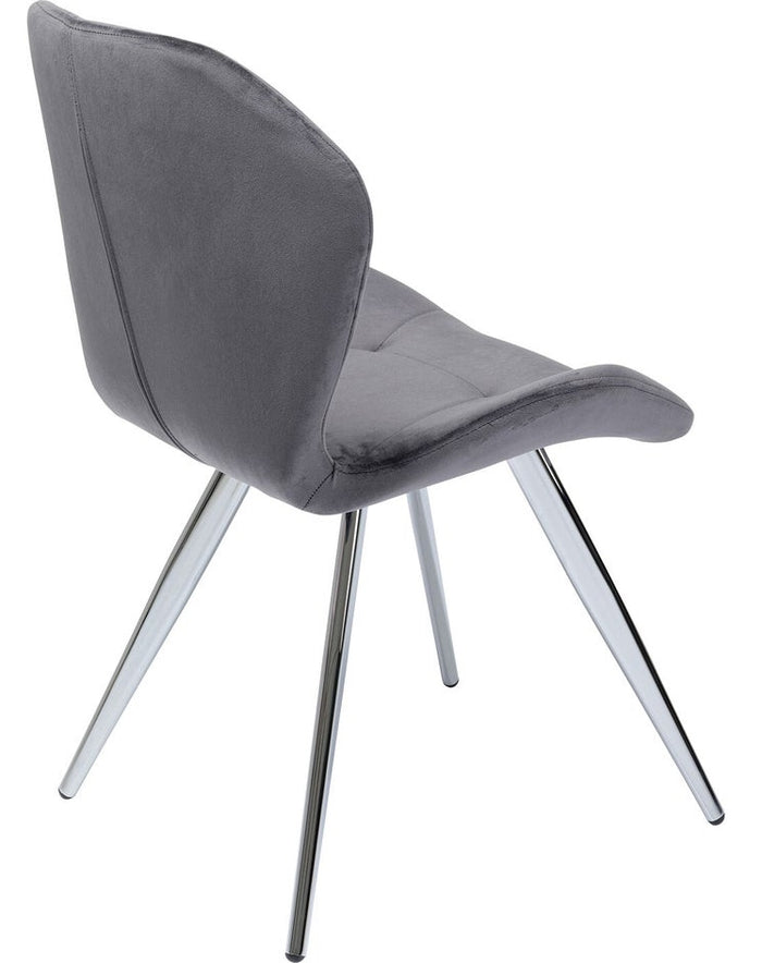 Kare Design Viva stoel - fluweel - grijs