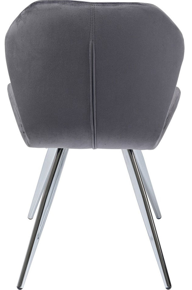 Kare Design Viva stoel - fluweel - grijs