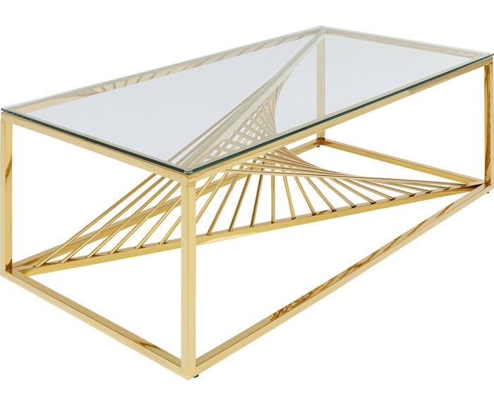 Kare Design Laser Salontafel Glas - Goud