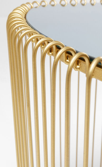 Kare Design Wire Bijzettafel Triangle - Set Van 2 - Messing Met Glas