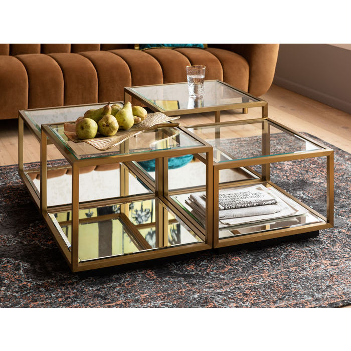 Kare Design Salontafel Luigi - Set Van 4 - Goud