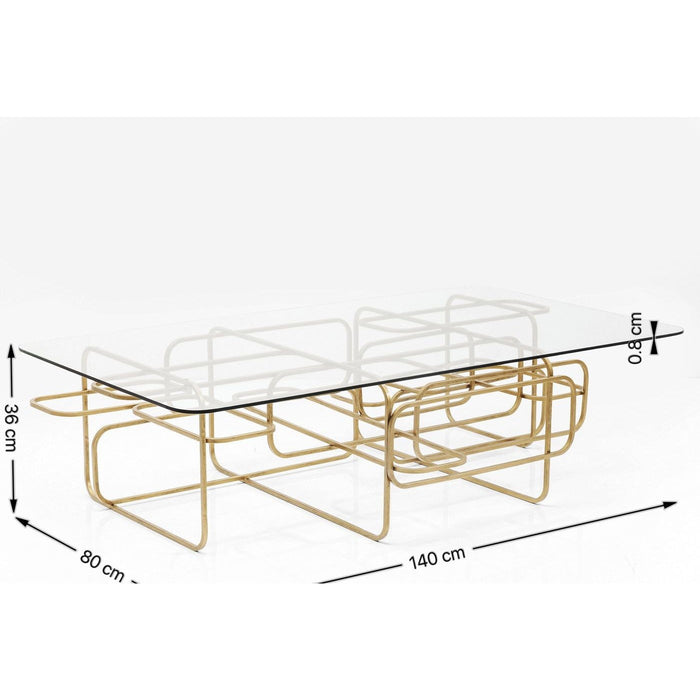 Kare Design Meander Salontafel - Goud