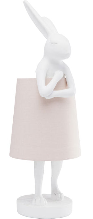 Kare Design Animal Rabbit Tafellamp - Wit|Lichtroze Lampenkap