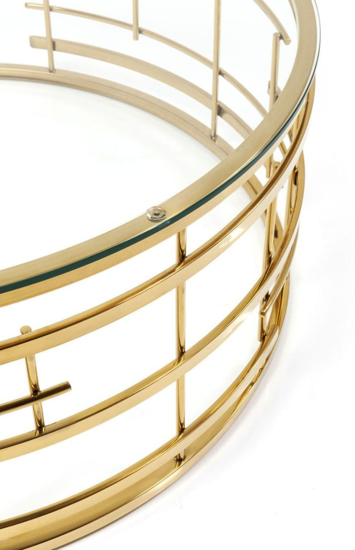 Kare Design Jupiter Salontafel - Glas|Goudkleurig Metaal