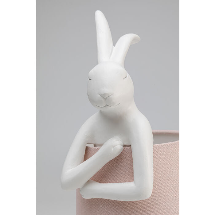 Kare Design Animal Rabbit Tafellamp - Wit|Lichtroze Lampenkap
