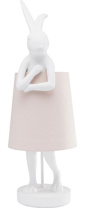 Kare Design Animal Rabbit Tafellamp - Wit|Lichtroze Lampenkap