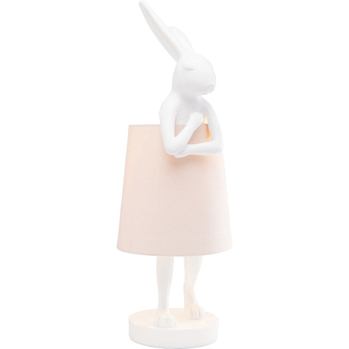 Kare Design Animal Rabbit Tafellamp - Wit|Lichtroze Lampenkap