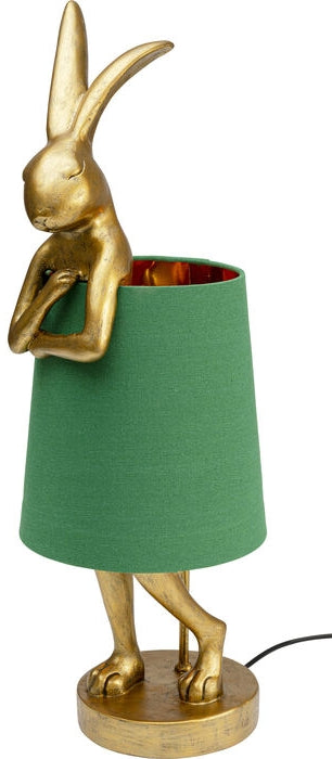 Kare Design Animal Rabbit Tafellamp 68 Cm - Goudkleurig - Groen