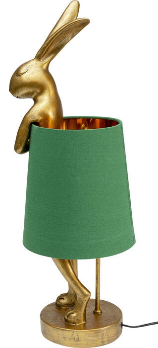 Kare Design Animal Rabbit Tafellamp 68 Cm - Goudkleurig - Groen