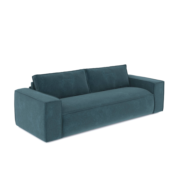 Express slaapbank dunlopillo blauw fluweel 160cm