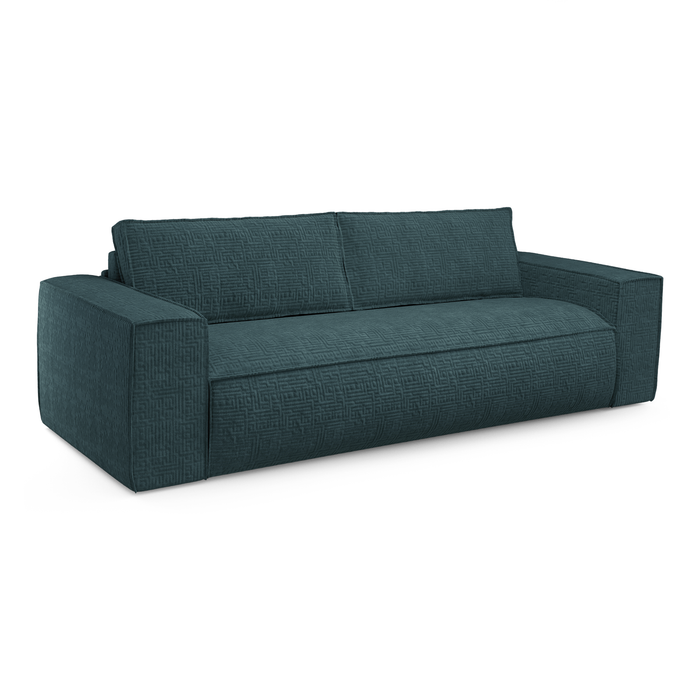 Express slaapbank dunlopillo blauw fluweel 160cm